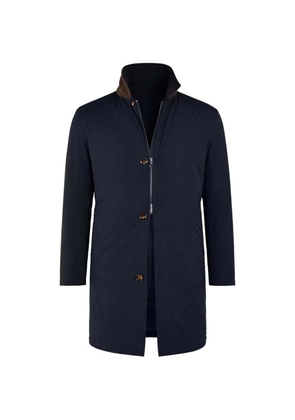 Kiton zip-up overcoat - Blue