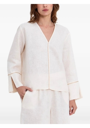 GREEK ARCHAIC KORI gold-tone trim blouse - Neutrals