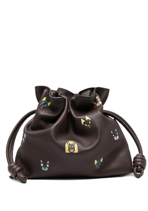 LOEWE medium Flamenco leather clutch bag - Brown