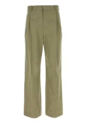 LOEWE pressed crease straight-leg trousers - Green