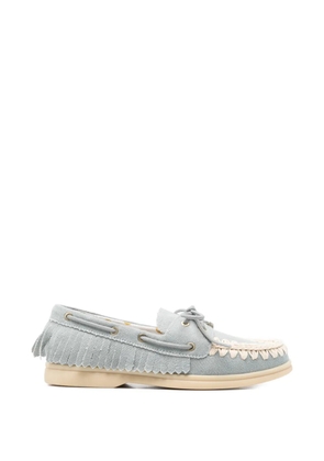 Mou lace-up round-toe loafers - Blue