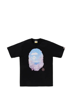 A BATHING APE® floral-print T-shirt - Black