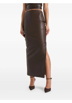 Manière De Voir Daisy panelled side-slit midi skirt - Brown