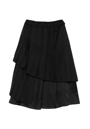 Noir Kei Ninomiya pleated asymmetrical skirt - Black