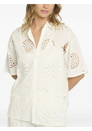 Miss June Kyle cut-out detail cotton shirt - White