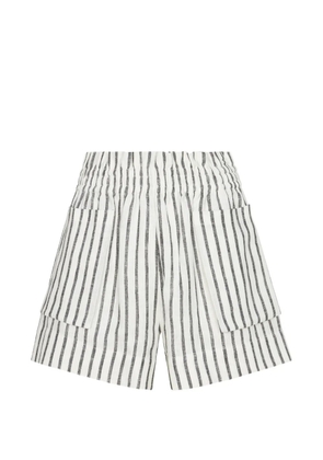 HEVRON Mira striped shorts - White