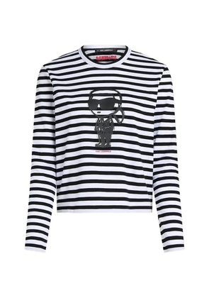 Karl Lagerfeld Ikon stripe long-sleeved T-shirt - White