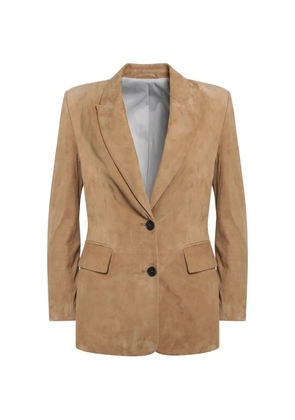 Sword single-breasted suede blazer - Neutrals