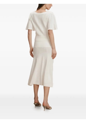 Veronica Beard Cazian ribbed knitted skirt - White