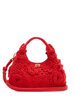 GANNI floral appliqué tote bag - Red