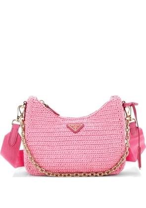 Prada Pre-Owned Re-Edition 2005 Shoulder Bag Raffia Small crossbody bag - Pink