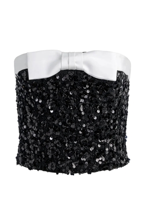 alice + olivia Katya embellished bow-detail top - Black
