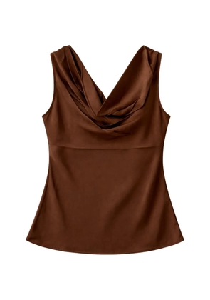 SILK95FIVE Paris cowl-neck top - Brown