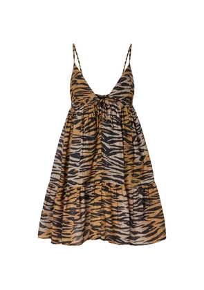 PINKO tiger-print tiered dress - Neutrals