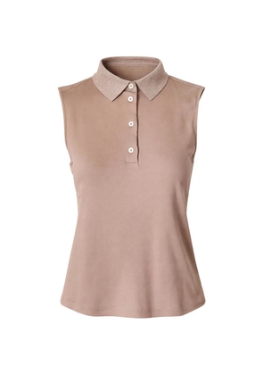 Gran Sasso sleeveless polo top - Neutrals