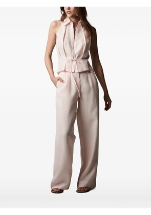 HEVRON collared tie top - Pink