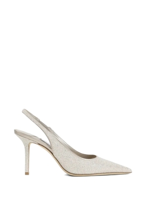 Jimmy Choo Love metallic leather heeled pumps - Silver