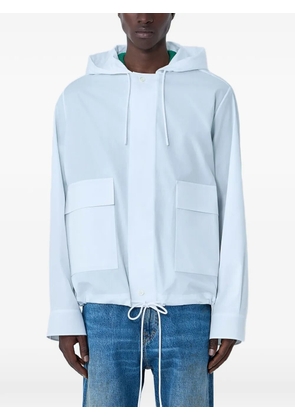Lacoste drawstring hooded overshirt - White