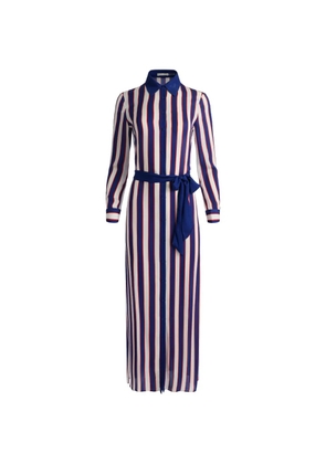 alice + olivia Chassidy striped-pattern shirt dress - Blue