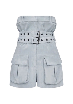 The Mannei high-rise belted shorts - Blue