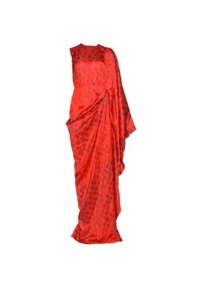 Dima Ayad polka dot one-shoulder maxi dress - Red