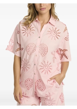Miss June openwork short-sleeve shirt - Pink