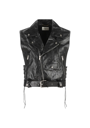 Saint Laurent leather biker vest - Black
