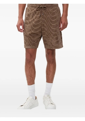 Frescobol Carioca wave-pattern shorts - Brown