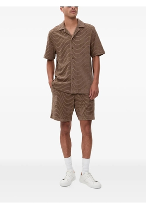 Frescobol Carioca wave-pattern shorts - Brown