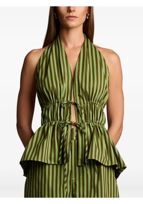 HEVRON striped tie top - Green