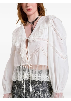 SCARLETT POPPIES Rosalia ruffled top - White