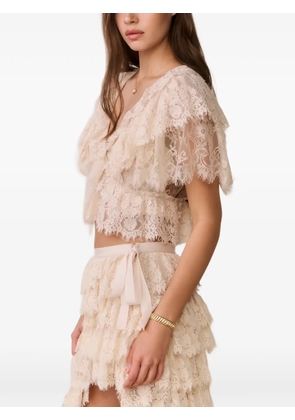 LoveShackFancy lace blouse - Neutrals