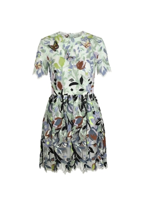 Valentino Garavani floral butterfly mini dress - White