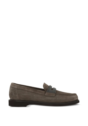 Brunello Cucinelli suede horsebit loafers - Brown