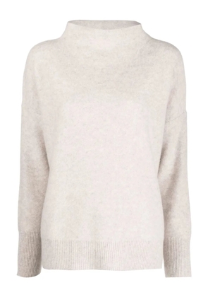 Vince funnel neck rib-knit pullover - Neutrals