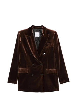 Black Label double-breasted velvet blazer - Brown