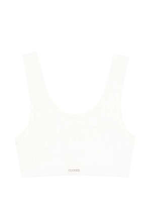 Closed scoop-neck bralette - White