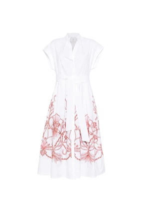Eleventy floral-print midi dress - White