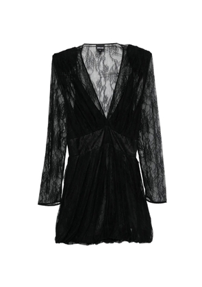 Just Cavalli lace V-neck mini dress - Black