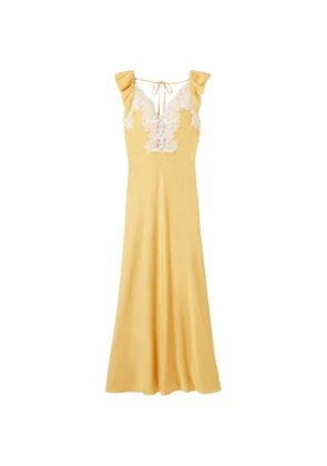 Claudie Pierlot lace-trim ruffled dress - Yellow