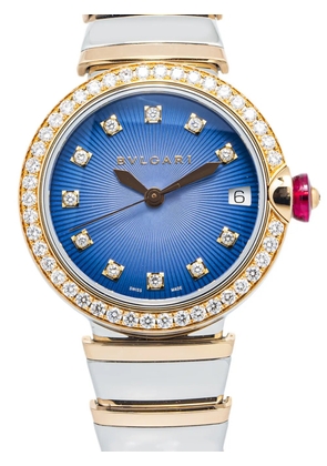 Bvlgari Pre-Owned Lucea diamonds 33mm watch - Blue