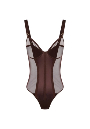 Elisabetta Franchi straps rings bodysuit - Brown