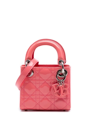 Christian Dior Pre-Owned 2016 Micro Patent Cannage Lady Dior satchel - Pink