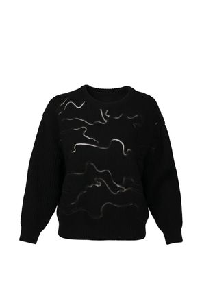 Valentino Garavani graphic-print crewneck wool jumper - Black