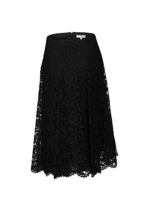 Valentino Garavani floral lace midi skirt - Black