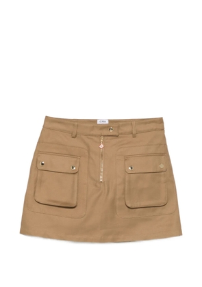 Casablanca flap-pocket mini skirt - Neutrals