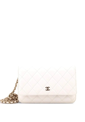 CHANEL Pre-Owned Wallet on Chain Quilted Caviar crossbody bag - White