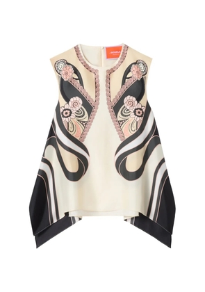 La DoubleJ San Carlo floral pattern trapeze top - Neutrals