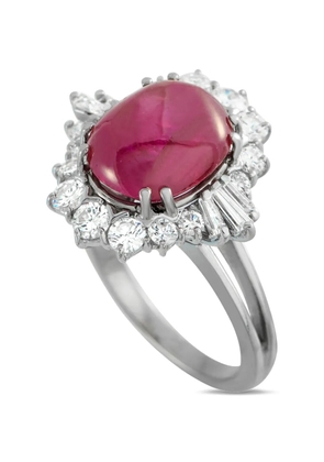 LB Exclusive 18K white gold diamond and ruby ring - Silver