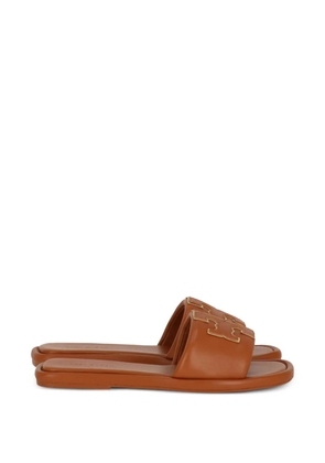 Tory Burch Double T Sport slides - Brown